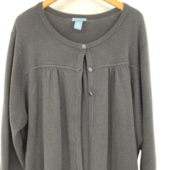Women’s Liz &  Me black Cardi sweater size 3X plus 1898 Ultra Soft Cozy - Picture 3 of 7